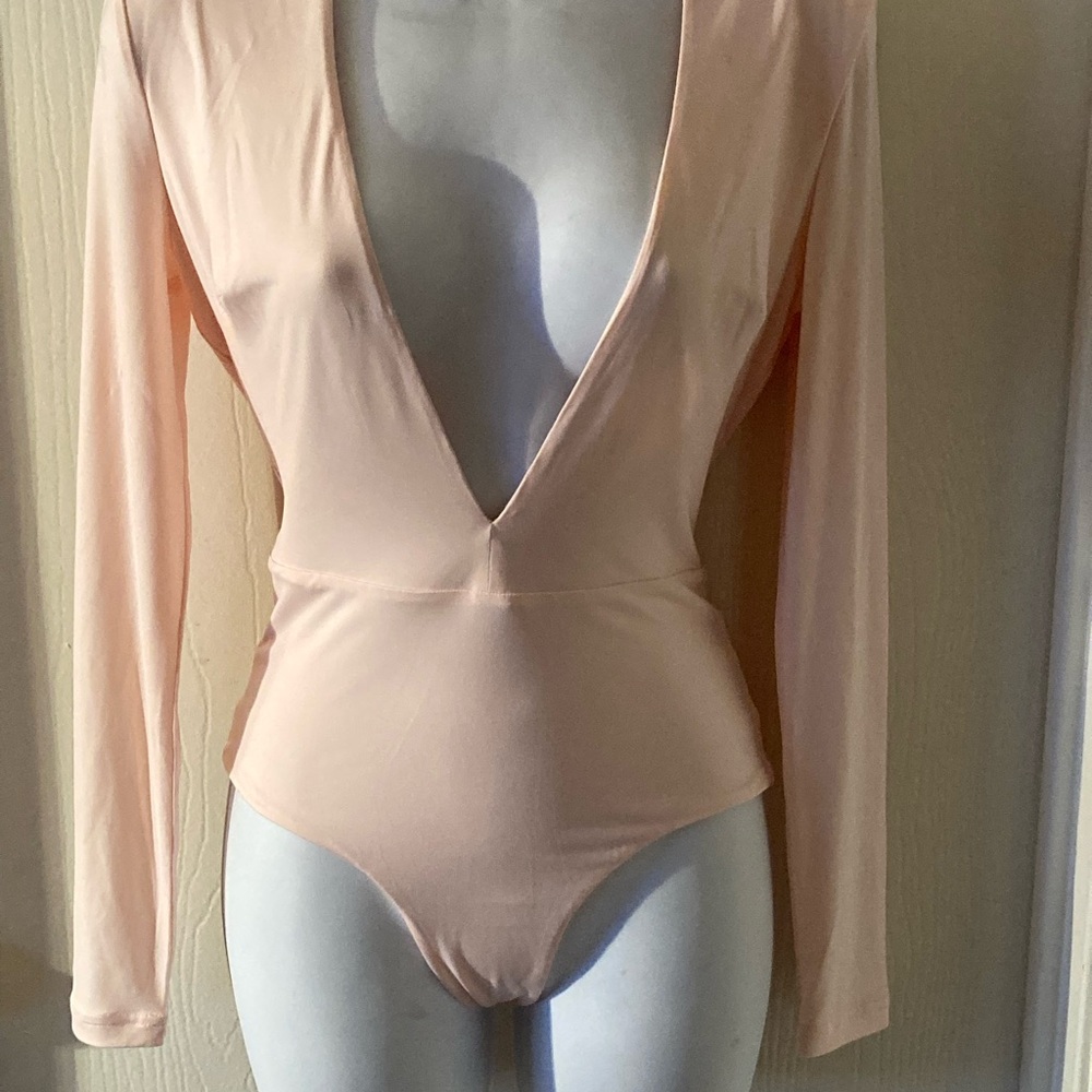 Elegant Peach Long Sleeve Bodysuit